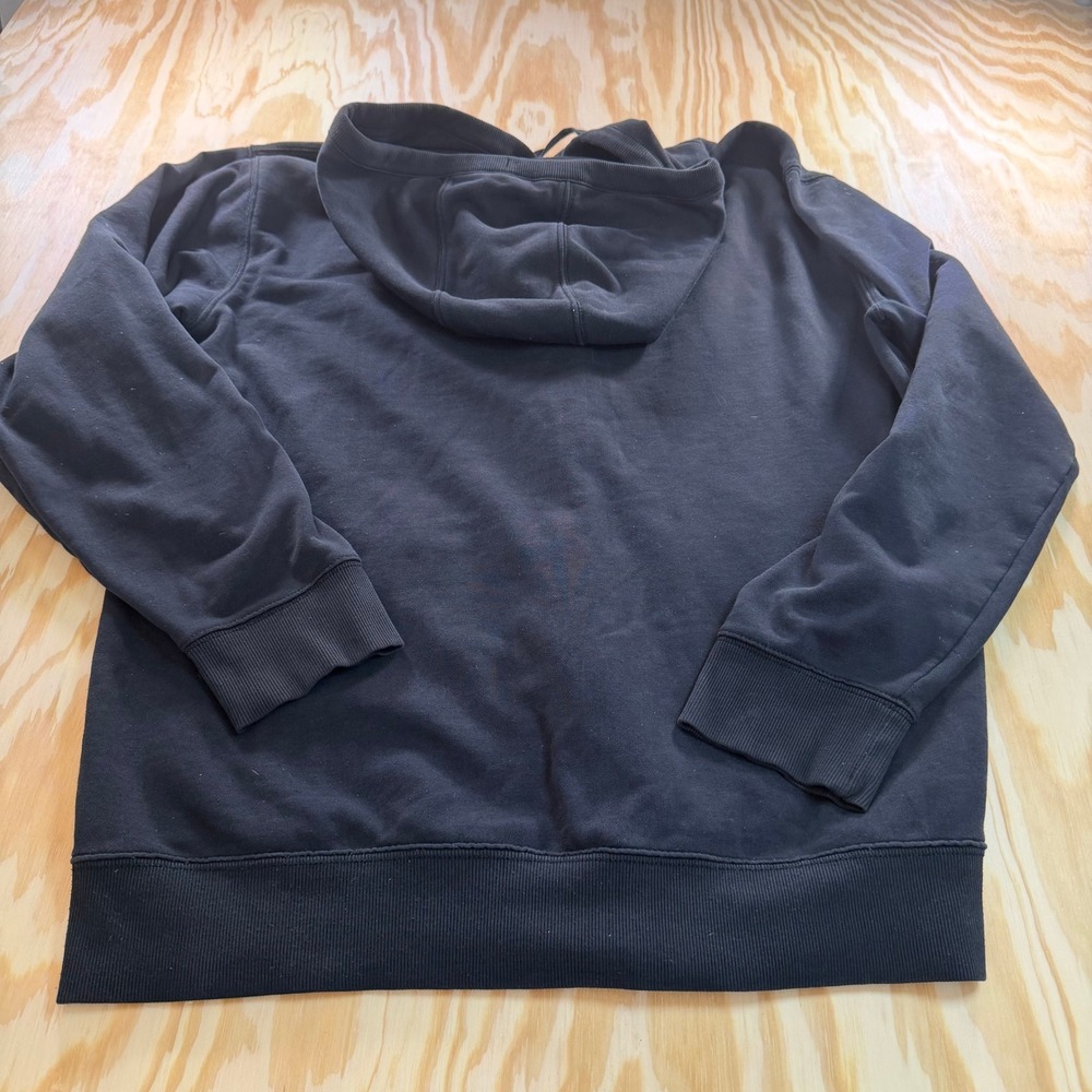Vans Mens Full Zip Hoodie Black Grey Logo Graphic Sweatshirt XL - Picture 2 of 7